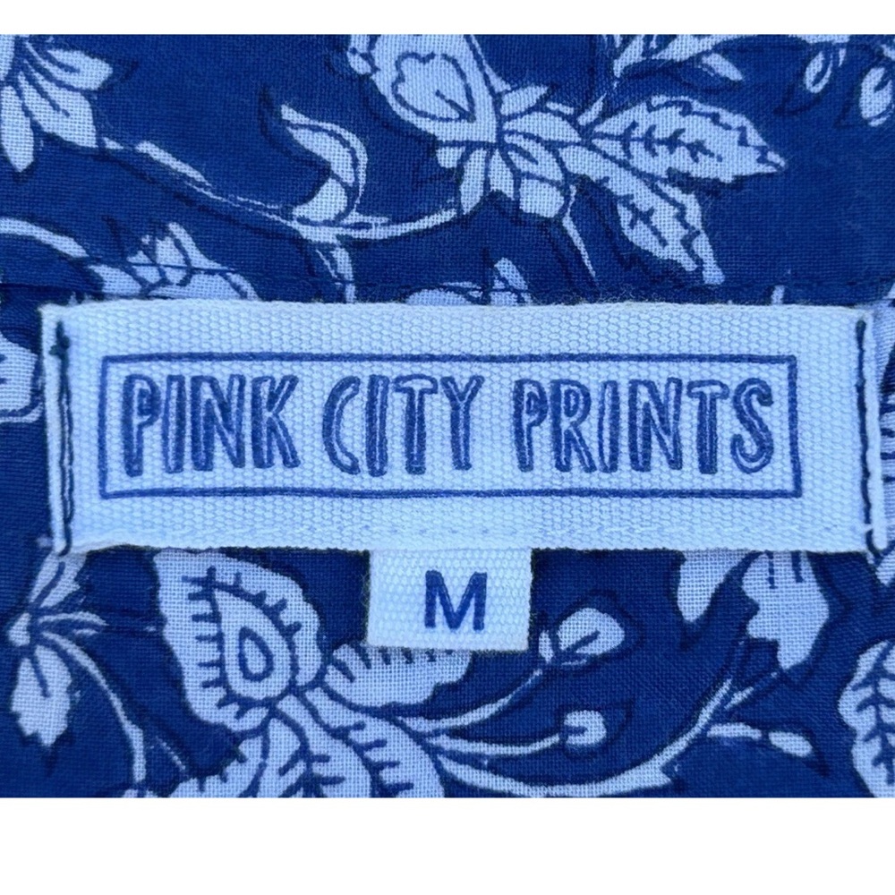 Pink City Prints Georgie Midi Dress in Indigo Lolita Pockets Size Medium - Picture 6 of 16